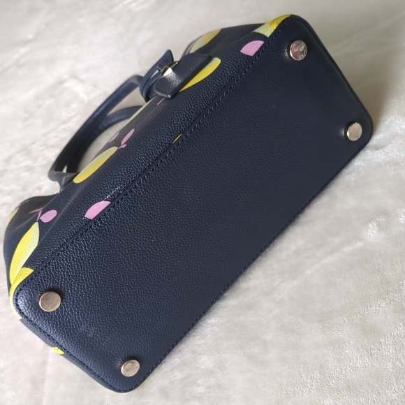 Kate Spade Margaux Medium Satchel Bag Blue Lemon Zest Satchel Purse - Picture 13 of 16